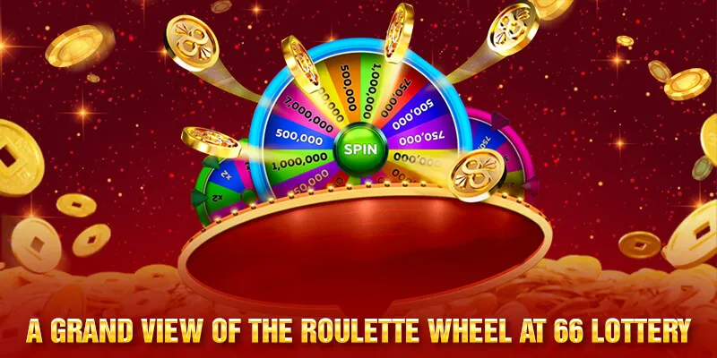 A grand view of the Roulette wheel at 66 Lottery, ready for action!